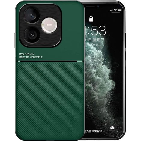 Coque pour Honor 600 Lite 5G, Grâce Exquis Mode Texture Doux Étui, Premium Très Mince Antichoc Antidérapante TPU + PU Bumper Silicone Housse. Vert (1/5)