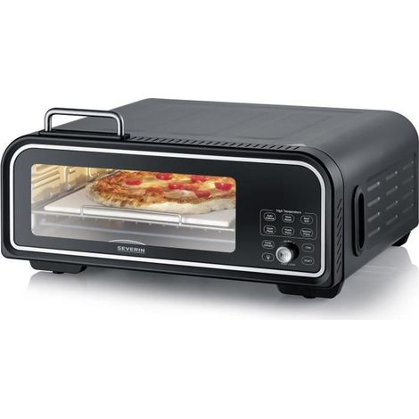 Severin – Four à pizza électronique 2000 W – Capacité 18 L – Pierre à pizza Ø29 cm – Température réglable jusqu'à 400°C – 15 programmes automatiques (1/5)