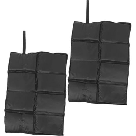 Lot de 2 coussins de pique-nique et d'assise noirs imperméables de 40 x 29,5 x 1 cm en mousse haute densité (1/5)