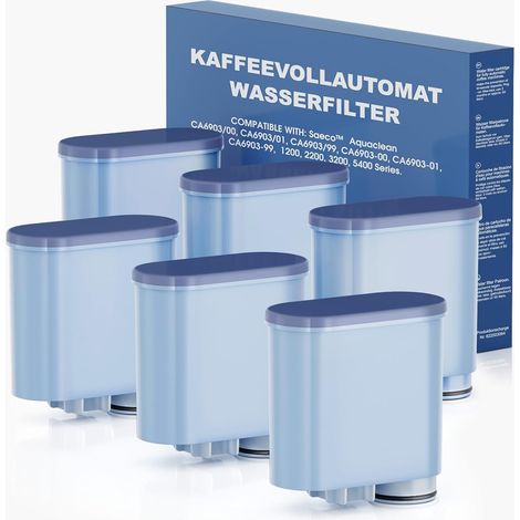 Kompatibler Wasserfilter für Philips AquaClean CA6903 Kaffeemaschinen – Kalkreduzierung – Aktivkohle & Ionenaustauscherharz – 6er Pack