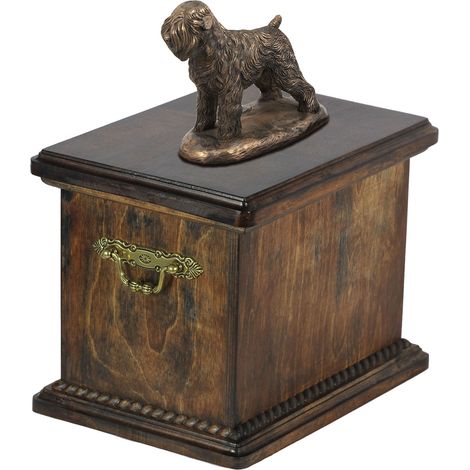 Urne funéraire pour Terrier Noir Russe, avec statuette, élégante urne de style classique signée Art-Dog (1/5)