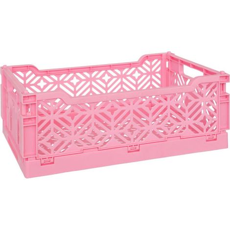 Cagette Pliante Empilable "Arry" 31cm Rose (1/5)
