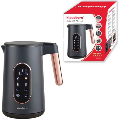 Hervidor eléctrico Klausberg KB-7892 de 1,7 L con control de temperatura LED. (1/5)