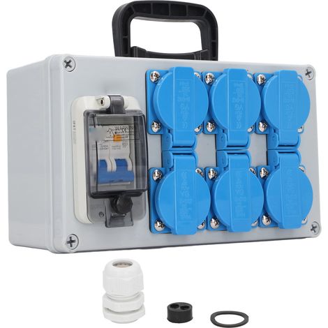 Unité de Distribution d'énergie 250V 16A RCBO RCD, boîte 6P portable à double usage avec disjoncteur 230V 40A 1P + N (1/5)