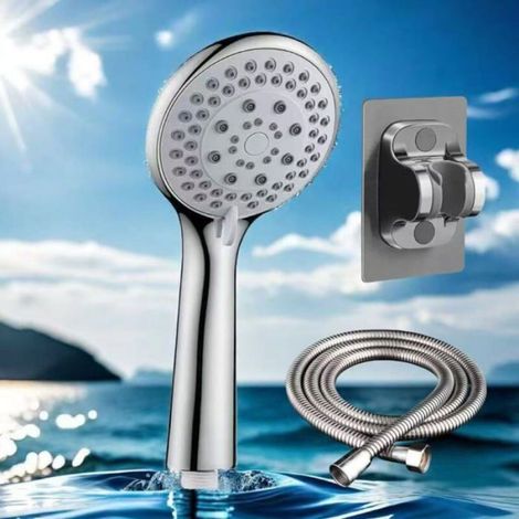 Pommeau de Douche Haute Pression, Pommeau de Duche avec Tuyau, Douchette à Main pour Salle de Bain, Jet Puissant Encastrable pour C (1/4)