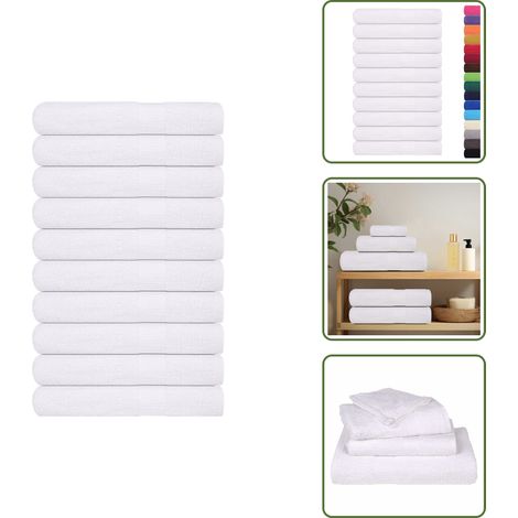 The Living Store Saunatücher FROGN 10 Stk. Weiß 80x200 cm 360 g/m² - Saunatücher (1/5)