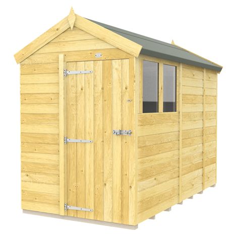 5 x 9 Feet Apex Shed - Single Door With Windows - Wood - L272 x W147 x H217 cm