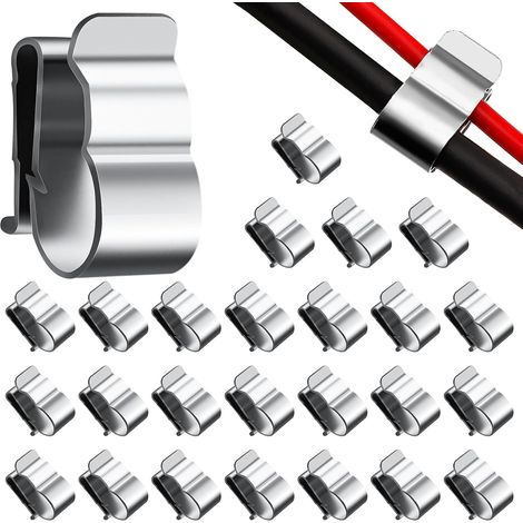 50 Stück Solarmodul Kabelclips,Edelstahl Photovoltaik Kabelclips PV Kabel Drahtklemme Anhängerrahmen Drahtklemmen für Laptop Ethernet Kabel Büro (1/5)
