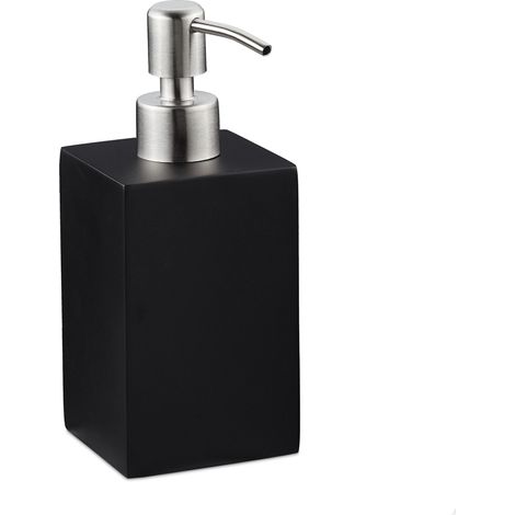 Dosatore di sapone quadrato di design per il bagno 17,5 x 7 x 8 cm in poliresina grigia 130009174