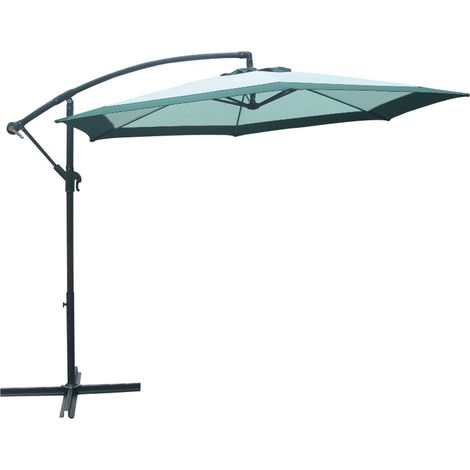 Ombrellone da giardino in alluminio tondo 300 cm orientabile colore Sabbia e Giada