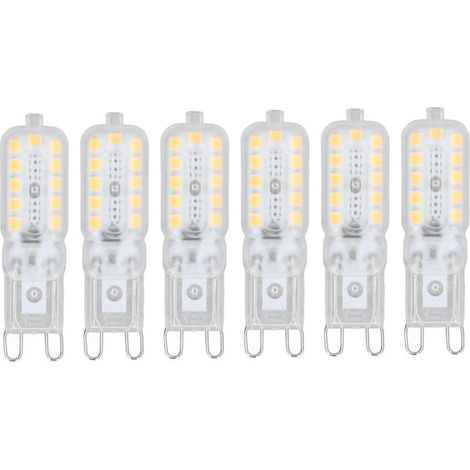 6 pièces G9 LED ampoule 5W couvercle Transparent 22LED variable G9 ampoule pour plafonnier applique murale lampe de table blanc naturel 220-240V (1/5)
