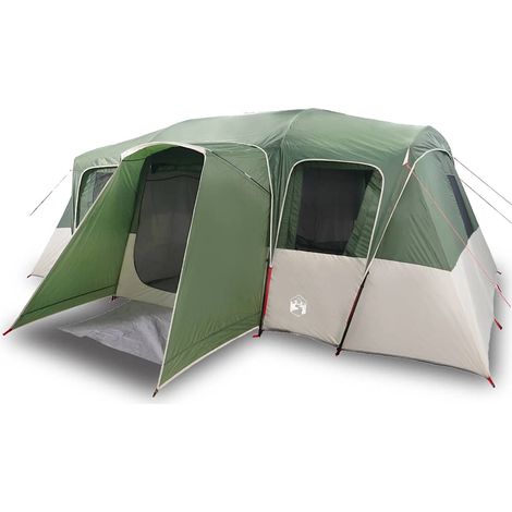 vidaXL Tienda de campaña familiar túnel 16 personas impermeable verde (1/2)
