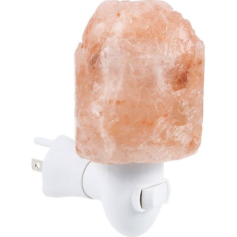 Ortviai Lampe en sel de l’Himalaya cylindrique rotative 15 W, base E14, purificateur d’air naturel et veilleuse ambrée (1/5)