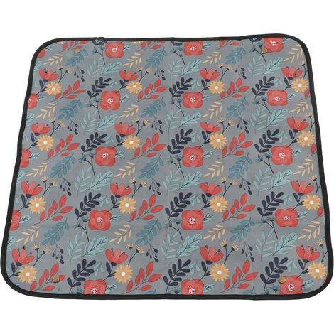 Tapis de rempotage pliable en tissu Oxford pour fleurs, bonsaïs et plantes succulentes, idéal pour l'entretien des plantes d'intérieur et d'extérieur. Gris à fleurs. (1/5)