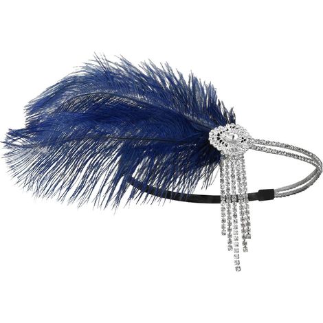 Headband Plume - Accessoire Cheveux Années 1920 - Déguisement Great Gatsby - Taille Unique (1/5)