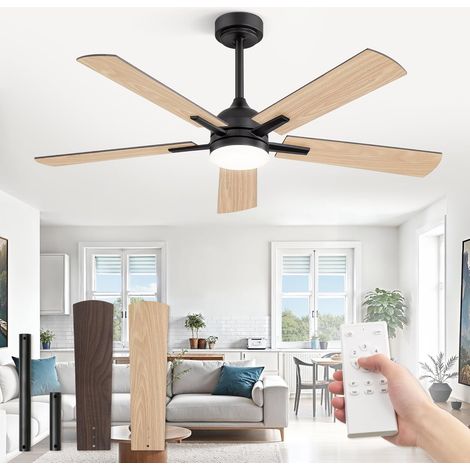 Ventilateur de Plafond avec Lumière Ø132 cm, Moteur DC Énergétique, 6 Vitesses, 3 Températures de Couleur (3000K/4000K/6000K), Design Moderne, Ventilateur Plafond avec Télécommande (1/5)