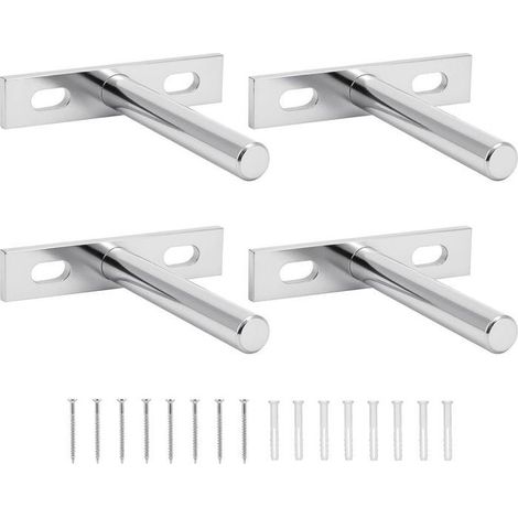 4 Pcs Fixation Invisible pour Étagère Mural en Bois, 75mm Supports Étagères Flottante avec Vis de Montage (1/5)