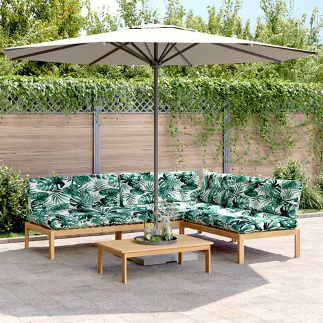 4-tlg. Garten-Sofagarnitur aus Paletten mit Kissen Akazienholz (1/5)