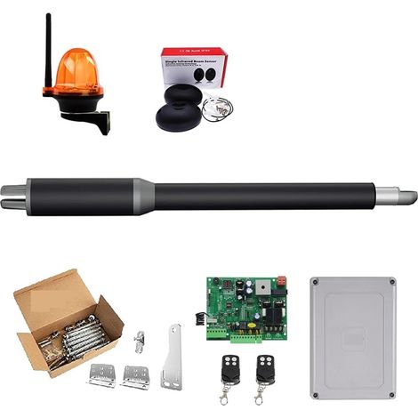 Kit d'ouvre-portes automatiques Ouvre-porte automatique à balançoire simple - 10 pieds de long 450 lbs Ouvre-porte à verrouillage électrique avec contrôle Wifi solaire pour accessoires de portail coul (1/5)
