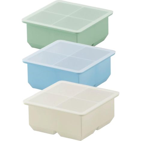 bac à glaçons, 3 plateaux glaçons en silicone avec couvercle, moule de (1/5)