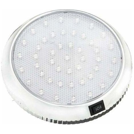 Éclairage intérieur de camping-car 12 V LED - Interrupteur marche/arrêt pour camping-car, caravane, camping-car, bateau, blanc froid, surface chromée