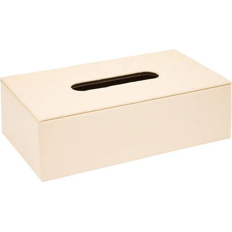 Boîte à mouchoirs Natty rectangulaire 14x25cm blanc - Atmosphera créateur d'intérieur (1/2)