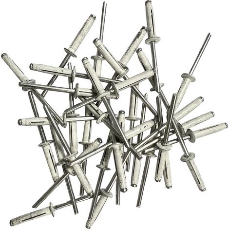 80 rivets etoiles trilobes blancs de 4.8 x 24