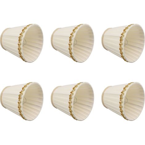Lot de 6 petits abat-jour légers, sûrs et faciles à installer, pour ampoule E14, pour chambre ou hôtel. (1/5)
