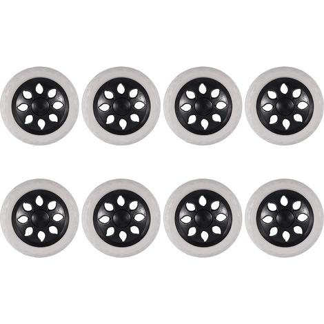 8X Noir Blanc Noyau Plastique Mousse Chariot pour Achats Roulettes Panier Roue (1/5)