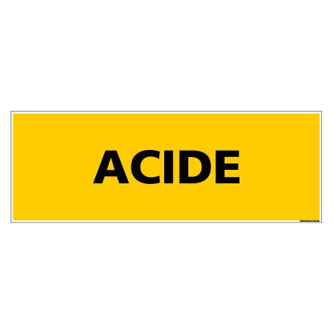 Panneau de Signalisation danger ACIDE (C0083) - Adhésif - 210 x 75 mm