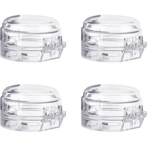 Lot de 4 protections pour boutons de cuisinière à gaz, transparentes et sans danger pour les enfants, amovibles et résistantes aux projections d'huile. (1/4)