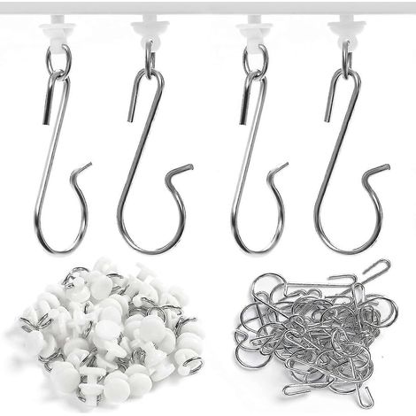 Duschvorhang-Set mit 60 Teilen, inklusive 30 Haken und 30 Gleitern