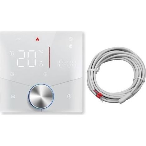 Thermostat intelligent pour chauffage électrique au sol/chaudières à gaz, commande vocale à distance, contrôleur de température Wifi programmable avec molette de réglage (chaudière à gaz (1/4)