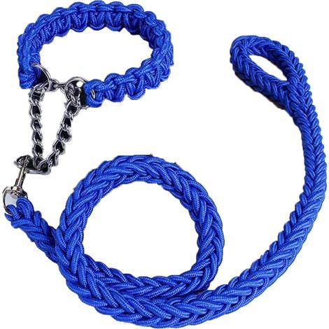 Ensemble collier et laisse en corde pour chien - Taille ajustable pour petits, moyens et grands chiens (1/5)