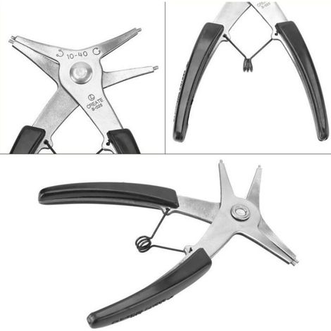 Circlip Pleriessnap PLIERSETREAI 1PC DUALUS PUTLES CILCLIP PLIERS élimination l'outil de Réassemblage Garanties Bague Instantanée (1/3)