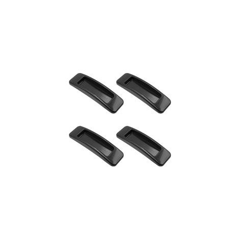 4 Pièces Poignée De Porte Coulissante Autocollantes Plastique pour Armoires de Portes et Fenêtres de Type Pate (11x3x1.4cm) Noir