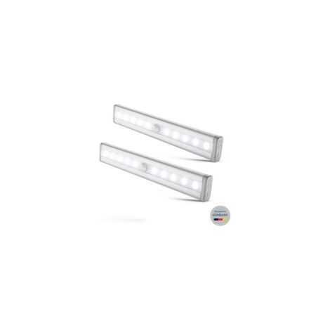 lot de 2 veilleuses LED avec détecteur de mouvement, éclairage armoire placard vitrine, réglette LED, auto-adhésif, alimentation par piles AAA (non fournies) (1/5)
