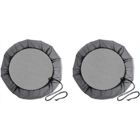 (Diamètre 100 cm) Filet de Baril de Pluie, 2 Pièces Filet de Protection avec Cordon de Serrage, Couverture Anti-Moustique & Animaux pour Récupérateur deau de Pluie