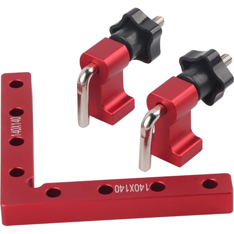 Équerre de positionnement à 90° pour fixation de panneaux bois, clips de maintien, 140mm (1/5)