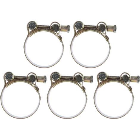 5 Pièces Colliers de Serrage Acier Galvanisé, Kit pour Applications Automobiles et Mécaniques, 32-35mm (1/5)