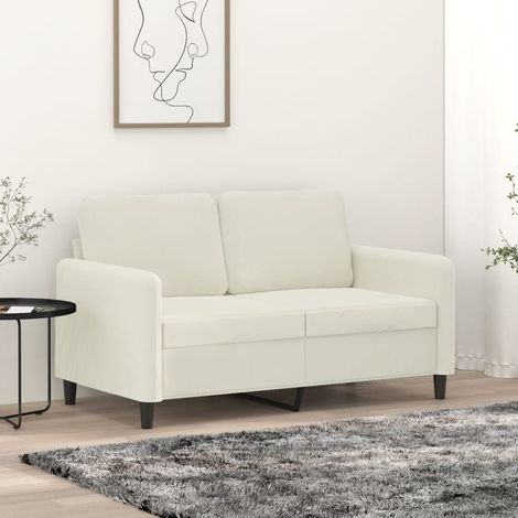 Sofá de 2 plazas terciopelo color crema 120 cm vidaXL (1/5)