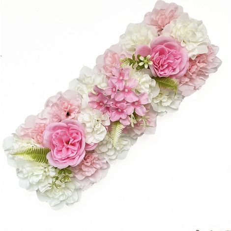 Panneau De Fleurs Artificielles - Panneau Mur Floral En Tissu - Décoration Pour Arche De Mariage Et Événements - 1 Pièce (1/5)