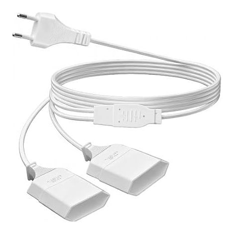 Câble Rallonge d'alimentation Euro avec Prise Plate, 1.5M Câble D'extension 2 en 1 Européenne vers Double Prise Européenne de Type C, 0,75 mm²Max, 2.5A/250V, pour TV, PC, Ordinateur, Moniteur (1/5)