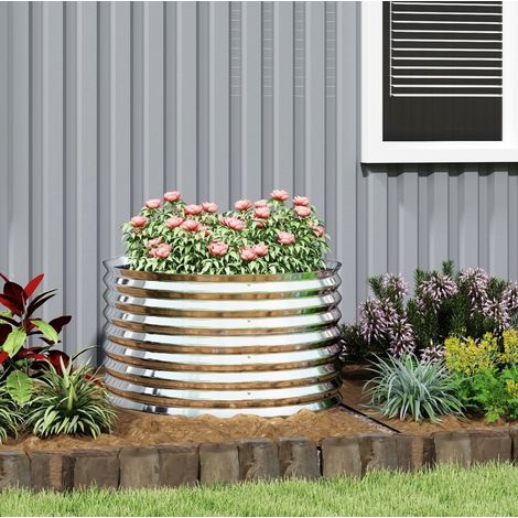 Metall-Hochbeet mit offenem Boden 160 x 80 x 56 cm dunkelgrau OKMYHOME (1/5)