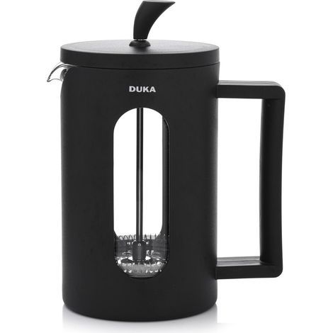 Elegante cafetera de émbolo francesa de 800 ml, color negro, con pomo de filtro duka (1/4)