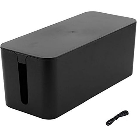 Caja Organizadora De Cables - Para Tomas De Corriente Y Cables - Para Hogar Y Oficina - Negro - 23,5 X 11,5 X 12 Cm - 1 Unidad (1/5)