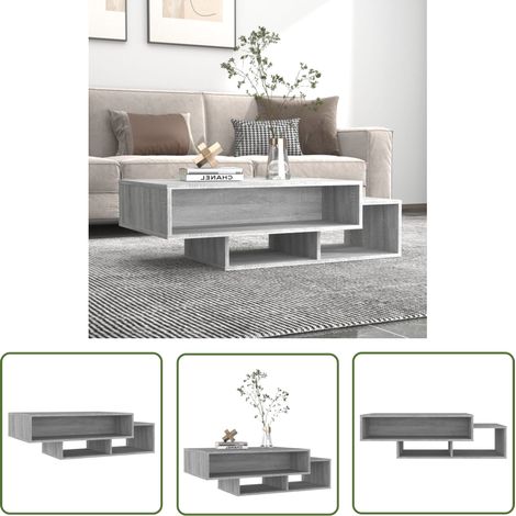 The Living Store Table basse Sonoma gris 105x55x32 cm Bois d'ingénierie - Table Basse - Meuble Salon - Table D'appoint - Design Moderne - Bois D'ingénierie (1/5)
