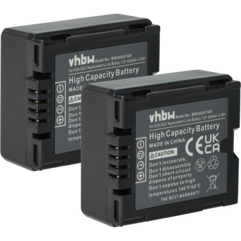 vhbw 2x Akku Ersatz für Hitachi DZ-BP07s, DZ-BP14s, DZ-BP21s für Videokamera Camcorder (600 mAh, 7,2 V, Li-Ion) (1/5)