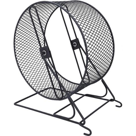 Roue d'exercice en métal pour hamster jouet en grillage avec support pour gerbille course silencieuse pour hamsters et chinchillas (1/5)