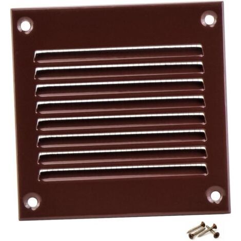 1 - Grille D'Aération - Registre De Ventilation - En Acier Galvanisé Avec Moustiquaire - Pour Mur Et Plafond - Marron - 10x10cm (1/5)